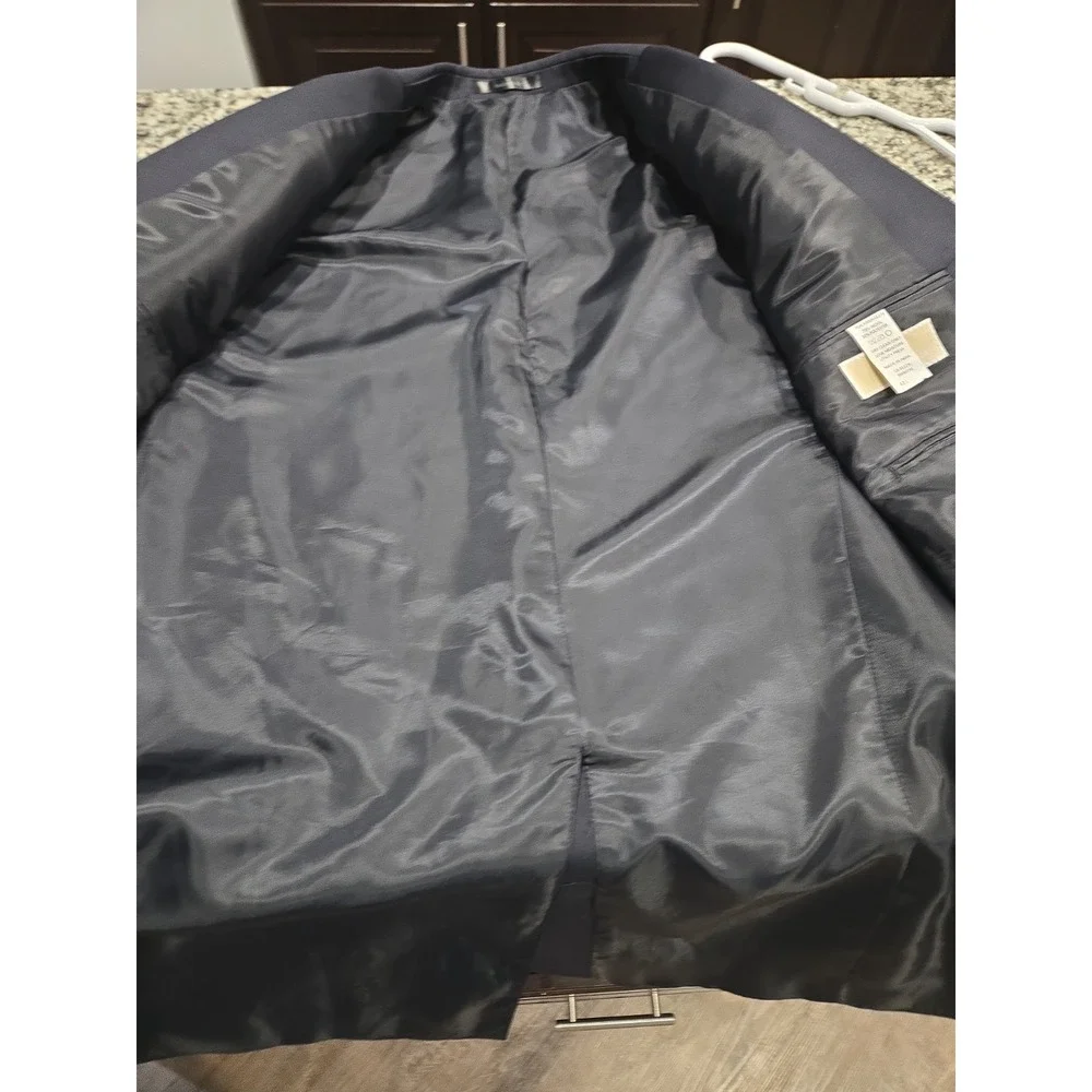 Michael Michael Kors Macy's Men Store Navy Blazer Jacket 42L 70% Wool Preppy